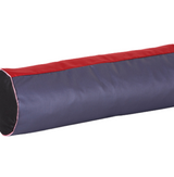 Rundes Kissen - Korallenrot/Violett/Grau