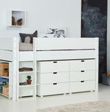 Arn halbhohes Bett mit extra Stauraum - Hochbett mit extra Stauraum - Rose - 30