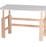 Verstellbarer Schreibtisch mit Buchengestell 