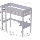 Halbhohes Bett für Hochbett - Mercur