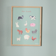 Læringsplakat til børn "Farm animals" - inkl. egetræsramme