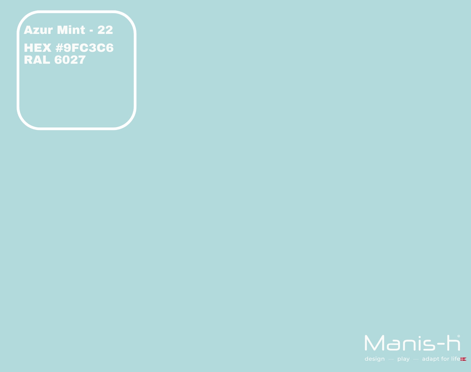 Azur Mint farveprøve til Manis-h rutsjebane med sengehest