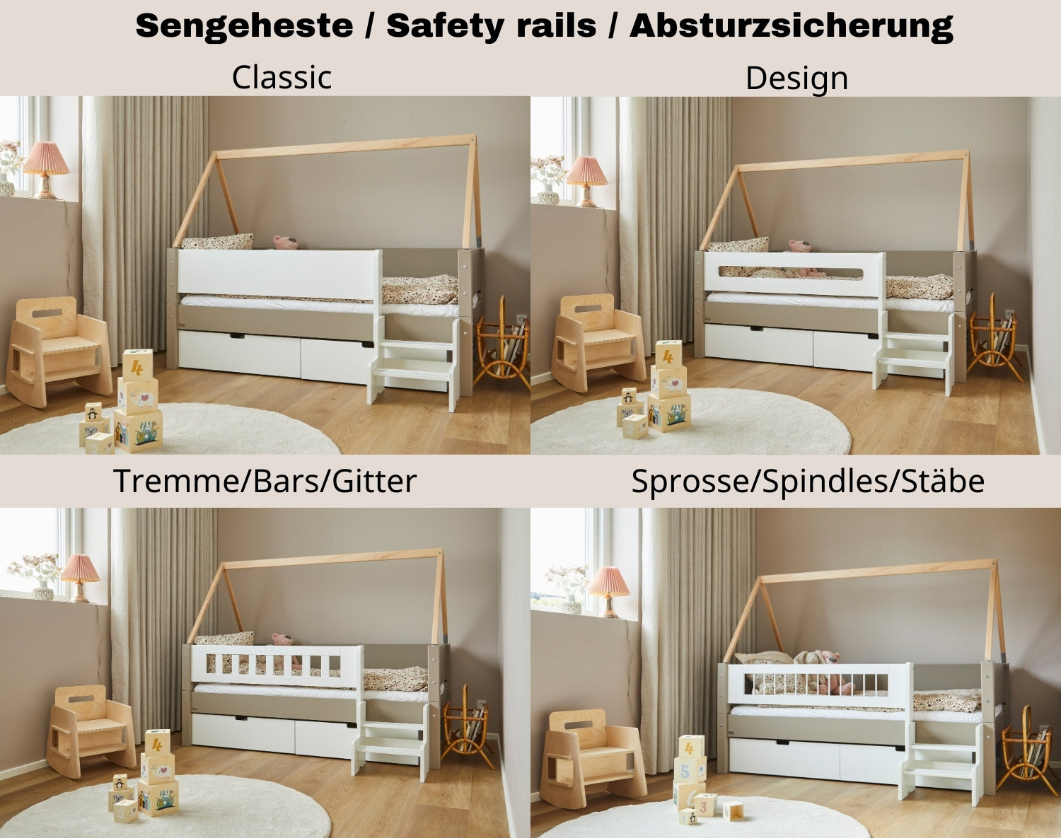 Arn halvhøj seng med ekstra opbevaring