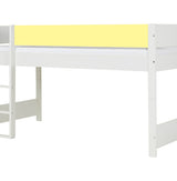 Huxie weißes, halbhohes Kinderbett – optional mit farbigem Absturzsicherung