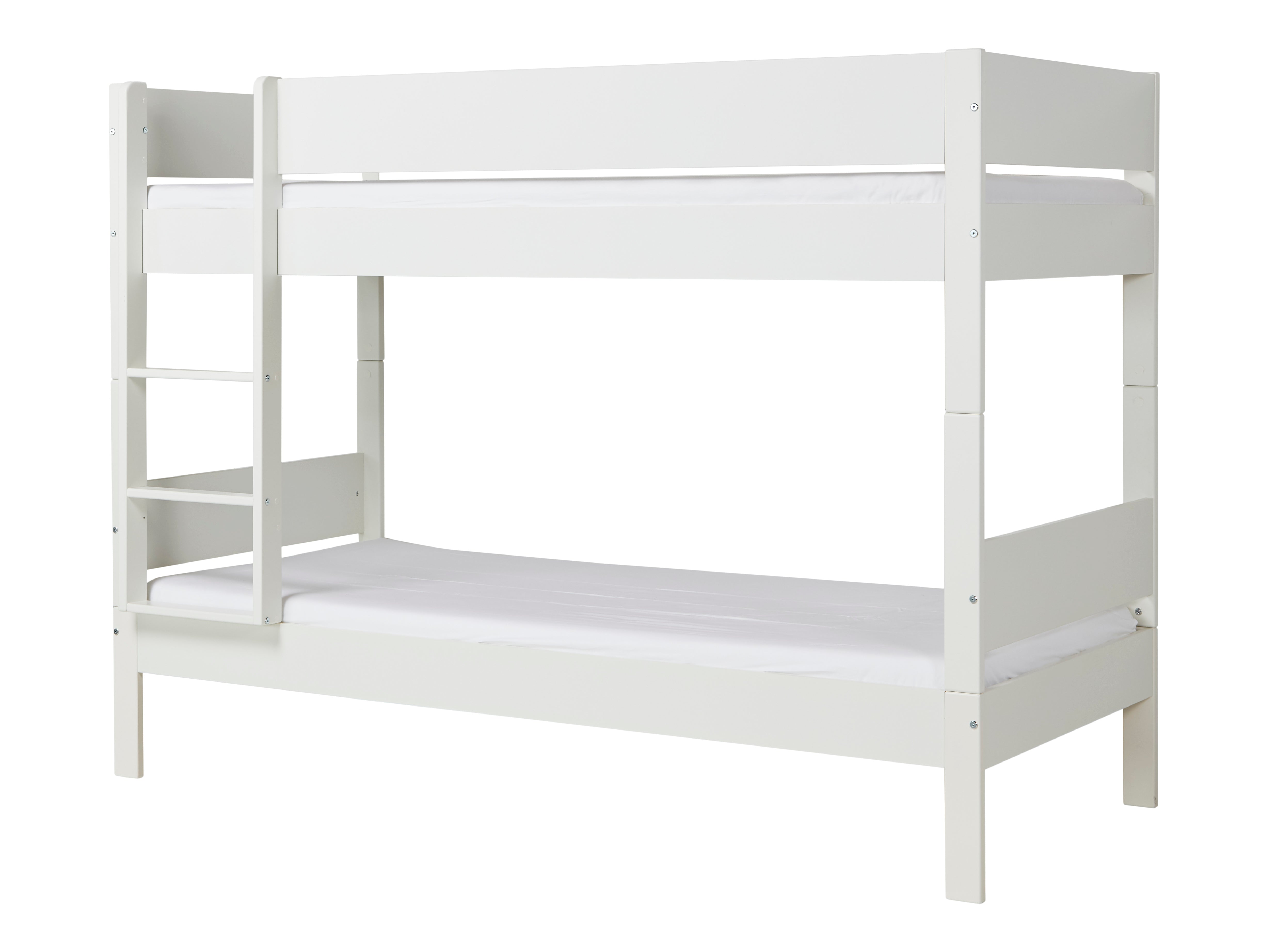 Huxie hvid Arkas køjeseng med stige, fritlagt på hvid baggrund