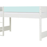 Huxie weißes, halbhohes Kinderbett – optional mit farbigem Absturzsicherung