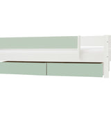 Huxie weißes, halbhohes Kinderbett – optional mit farbigem Absturzsicherung