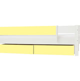 Huxie weißes, halbhohes Kinderbett – optional mit farbigem Absturzsicherung