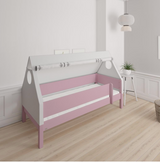 Fulla Kinderhausbett mit Buchenrahmen und Baumwollhimmel - 90*200cm - Altrosa - 25