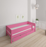 Mimer Kinderbett mit Sideboard und Schubladen - 90*200cm - Rosa - 32