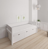 Nanna Kinderbett mit hohen Schubladen - 90*200cm - Weiß - 1