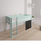 Dea halbhohes Kinderbett mit Tafel - 90*200cm - Azur mint - 22