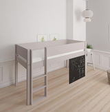 Dea halbhohes Kinderbett mit Tafel - 90*200cm - Silber - 23