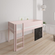 Dea halbhohes Kinderbett mit Tafel - 90*160cm - Hellrosa - 24