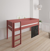 Dea halbhohes Kinderbett mit Tafel - 90*160cm - Rostrot - 35