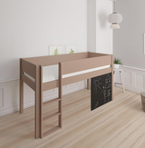 Dea halbhohes Kinderbett mit Tafel - 90*160cm - Cafélatte - 55