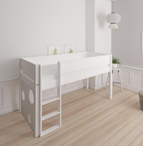 Sol halbhohes Kinderbett mit Ballboard - hohes Kinderbett mit Ballboard - 90*160cm - Schneeweiß - 11