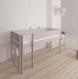 Sol halbhohes Kinderbett mit Ballboard - hohes Kinderbett mit Ballboard - 90*160cm - Silber - 23