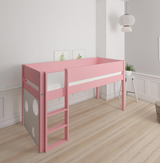 Sol halbhohes Kinderbett mit Ballboard - hohes Kinderbett mit Ballboard - 90*200cm - Rose - 30
