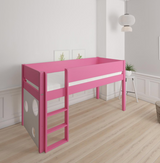 Sol halbhohes Kinderbett mit Ballboard - hohes Kinderbett mit Ballboard - 90*160cm - Rosa - 32