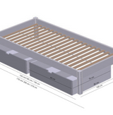 Kinderbett aus Wolle mit Schubladen